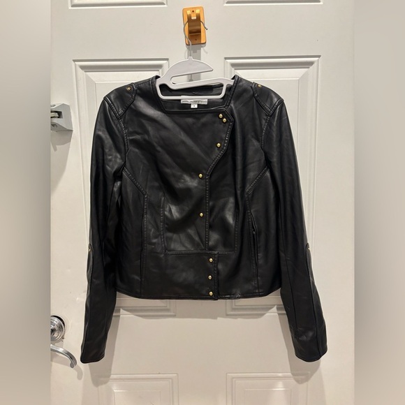 Esteban Cortazar Collarless Leather Jacket size 4 - Picture 2 of 6